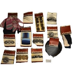Vintage ELEMENTS Hair Accessories- Clips Hair Ties and Headbands NEW IN PACKAGE